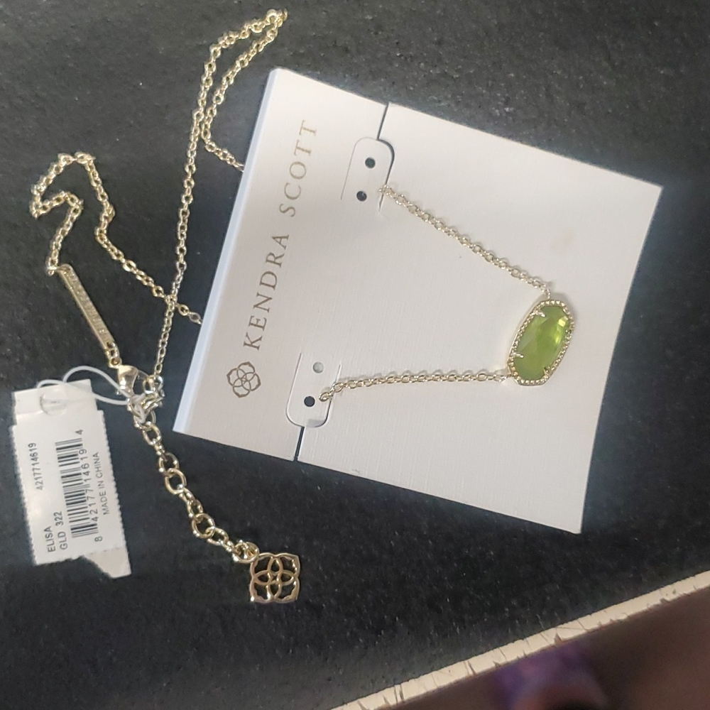 Elisa Kendra Scott Peridot Illusion.  14kg Plated Over Brass